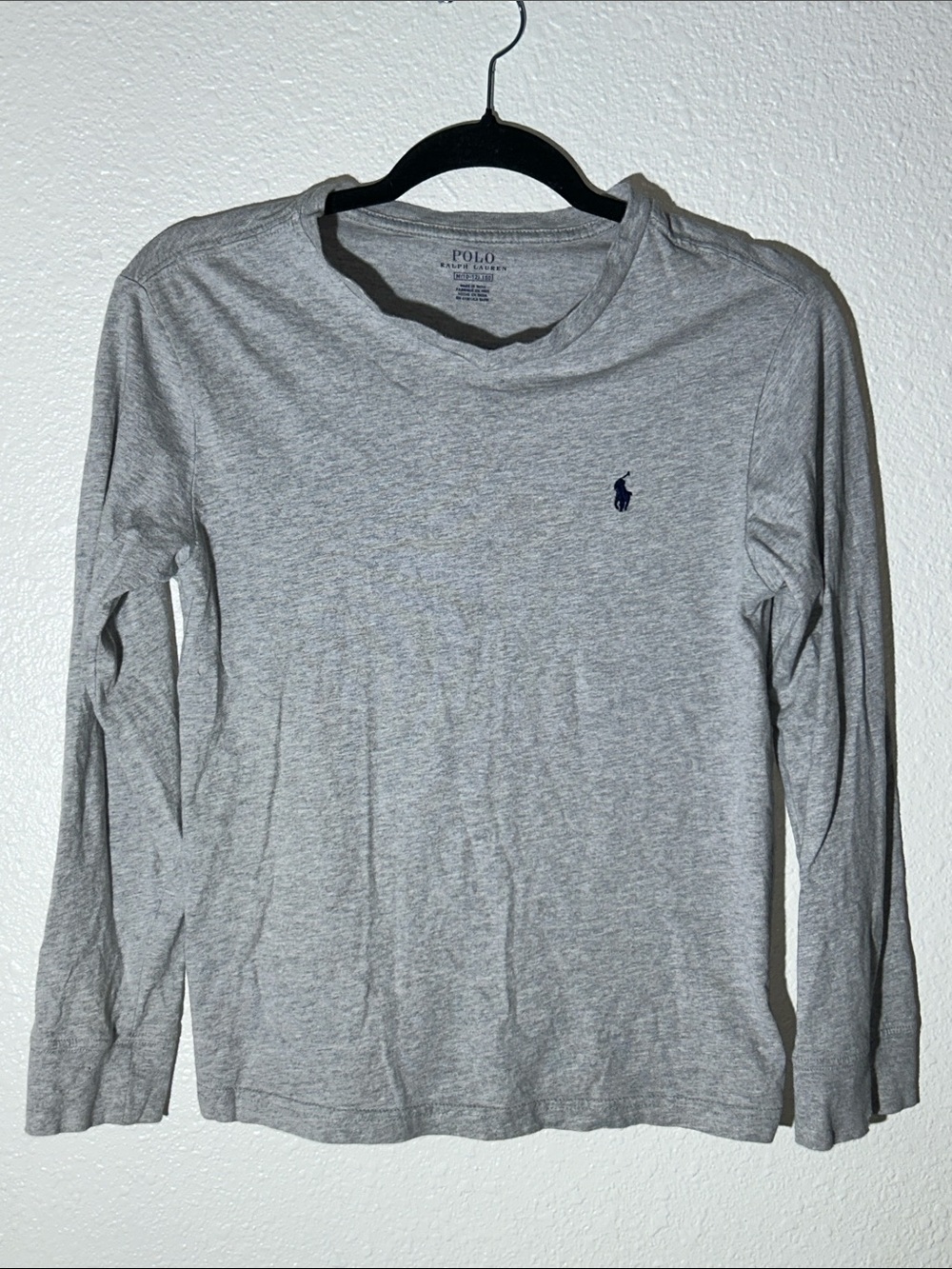 Polo by Ralph Lauren Women’s Long-Sleeve Crew Neck Tshirt - Light Gray Sz M 8-10